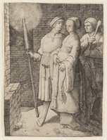 KG 01911
<br/>
Jongeman met toorts, vrouw en nar
<br/>
<em>Leyden, Lucas van (1494-1533)</em>